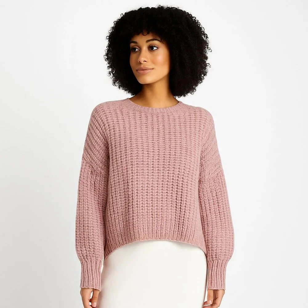 Splendid Piper Chunky Pink (Candy Marl) Knit Sweater – Size M NEW